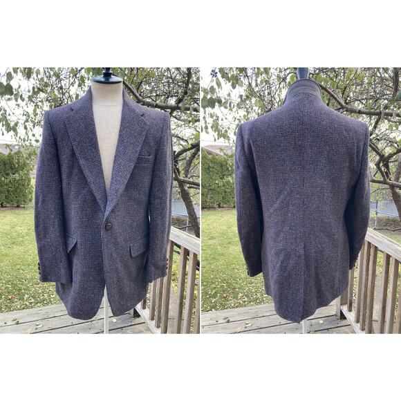 Size fits 40 Rare Purple-ish Tweed Wool Blazer Jacket Sport Coat - Picture 1 of 5
